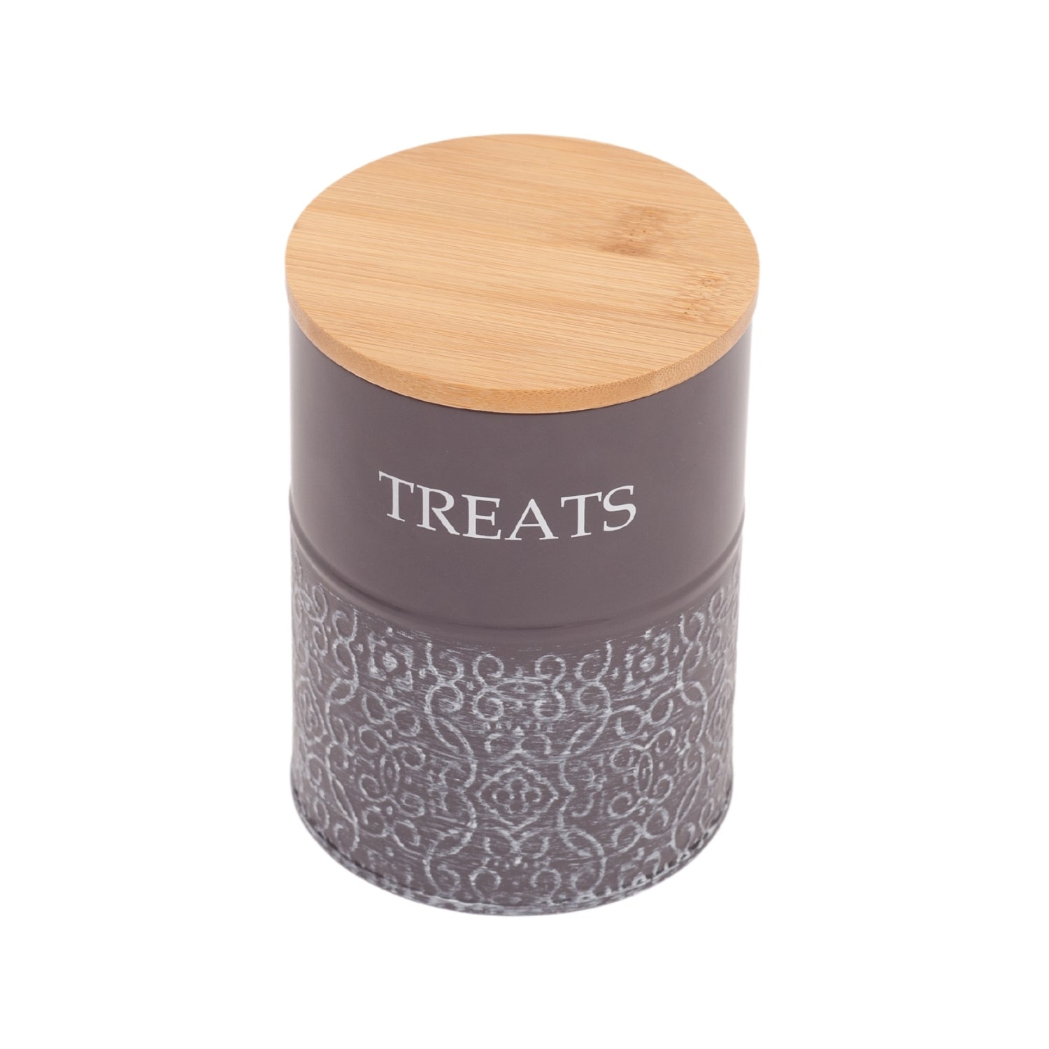 Country Living Dog Treat Canisters - Set of 2 Carbon Steel Jars with Bamboo Lids – Volcanic Gray - BIG FRENCHIES