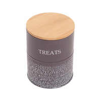 Country Living Dog Treat Canisters - Set of 2 Carbon Steel Jars with Bamboo Lids – Volcanic Gray - BIG FRENCHIES