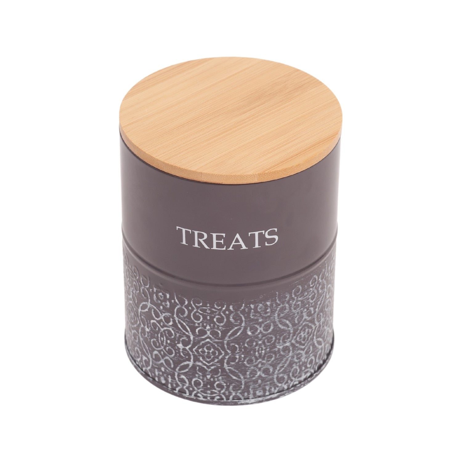 Country Living Dog Treat Canisters - Set of 2 Carbon Steel Jars with Bamboo Lids – Volcanic Gray - BIG FRENCHIES