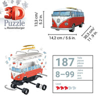Volkswagen T1 Bus Surfer 187 Piece 3D Jigsaw Puzzle Ravensburger