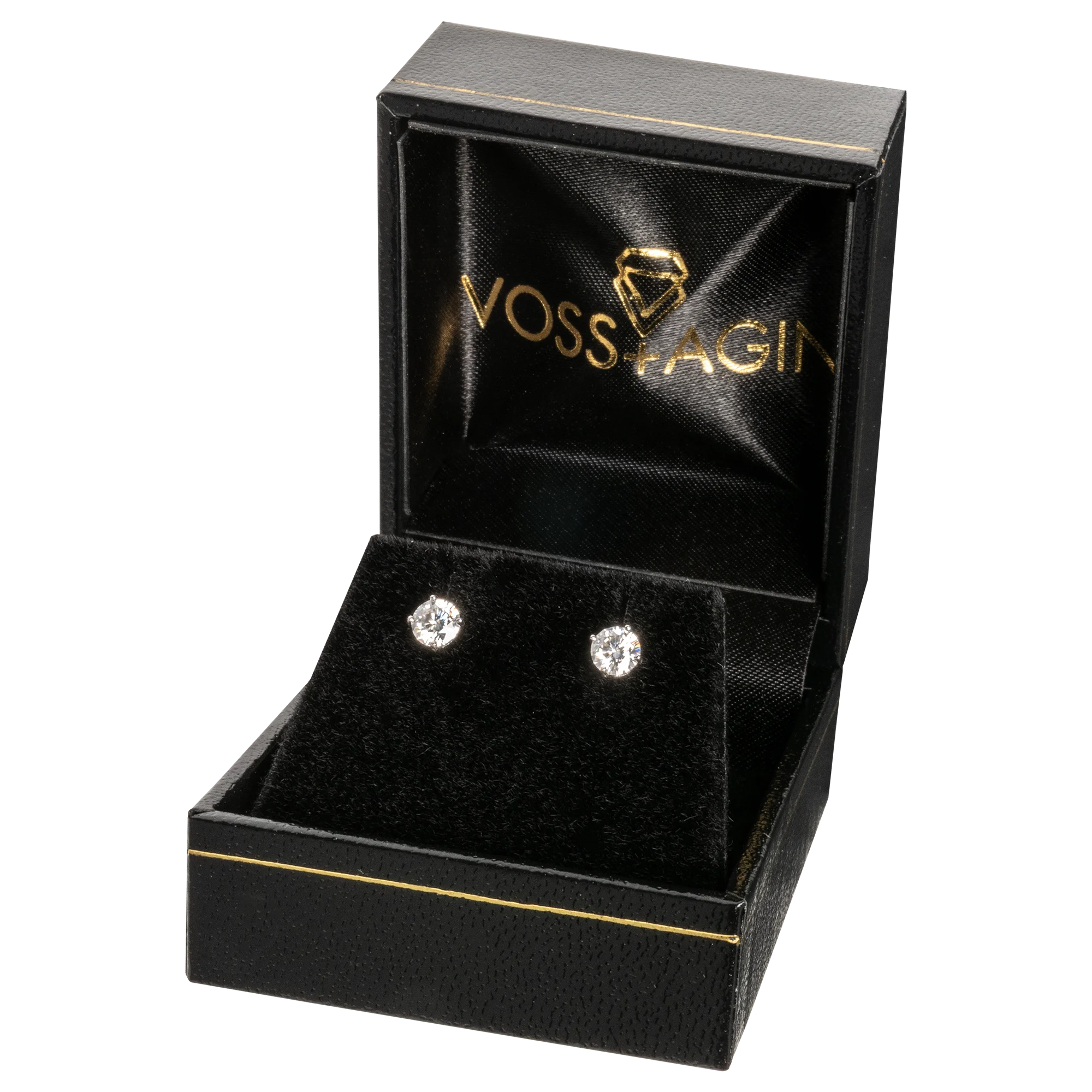 1.00 CTW Genuine Certified Moissanite Stud Earrings in Solid 14K White or Yellow Gold