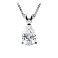 2.00 CTW AGI Certified Pear-Cut Lab-Grown Diamond (F/VS) Pendant in 14K White Gold
