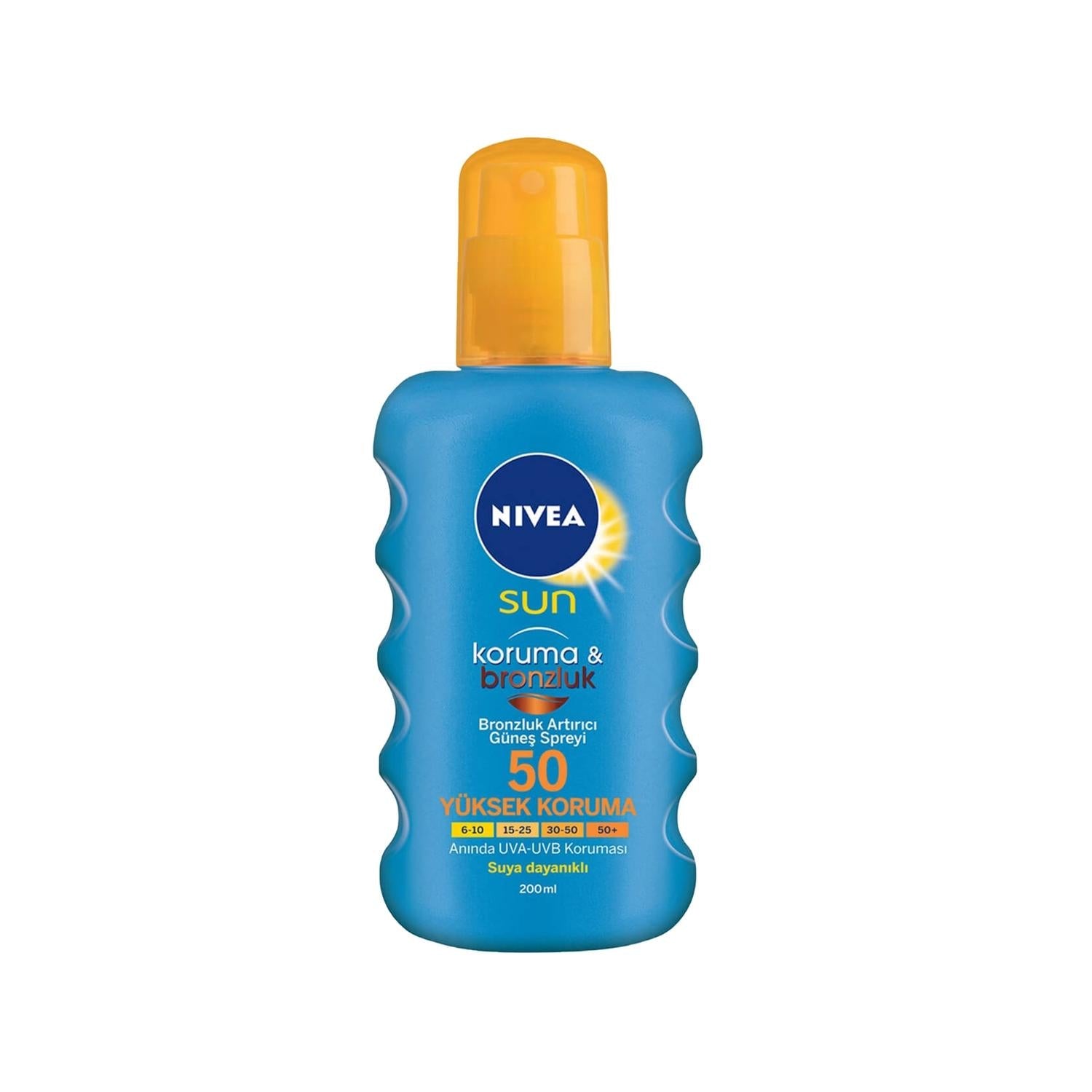 Nivea Sun Bronzluk Artõrõcõ GŸne_ Spreyi Spf 50 200 ml - Sun Protection Spray with Bronzing Effect