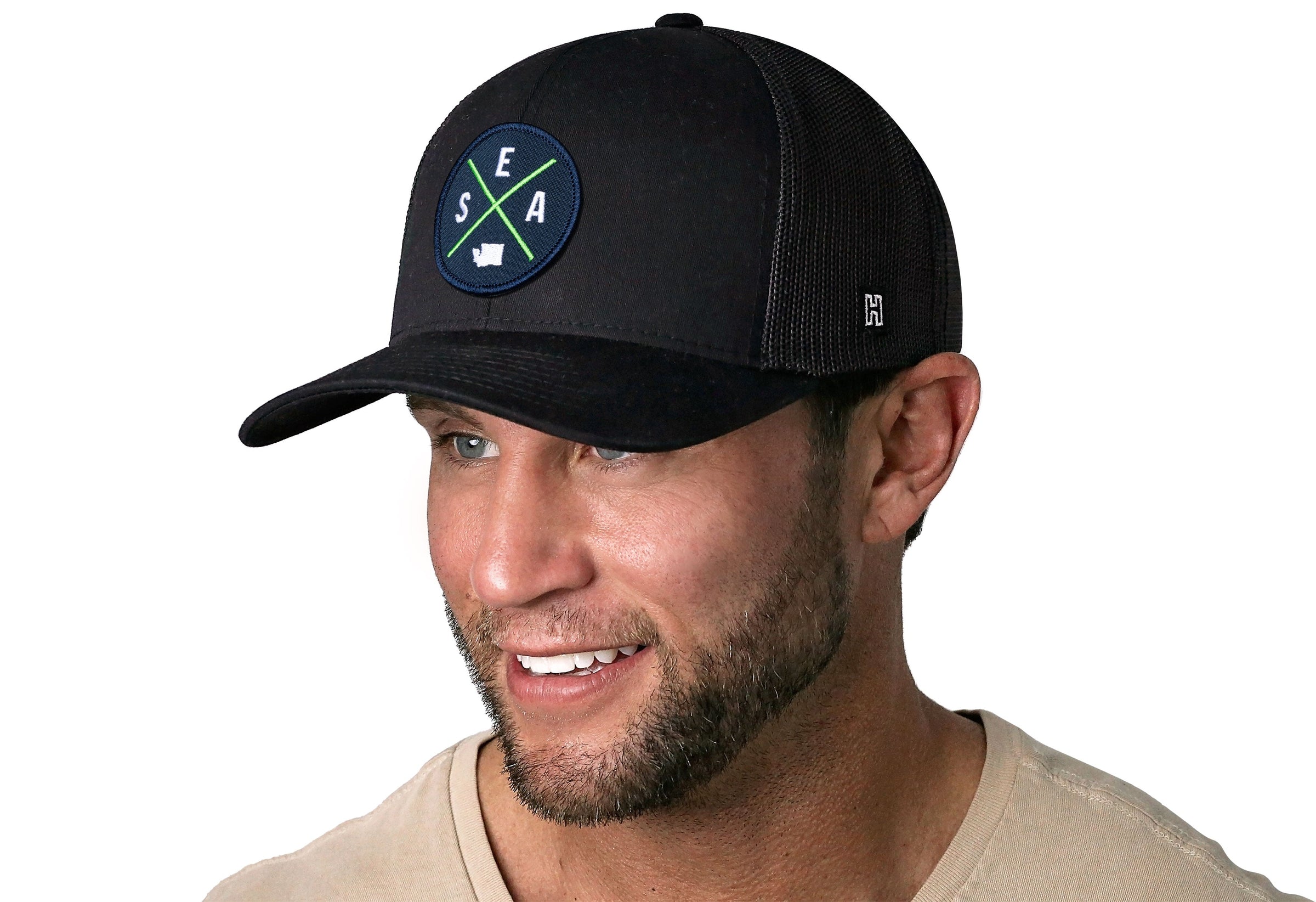Seattle Trucker Hat  |  Black SEA X Snapback