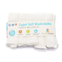 Primo Passi - Muslin Washcloths, 10Pk, White - BIG FRENCHIES