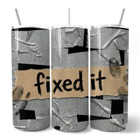 Duct Tape Fixed It 20oz Personalized Tumbler With Lid and Stainless Steel Straw, Funny Handyman Gift Cup