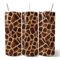 Safari Giraffe Print 20oz Personalized Tumbler With Lid and Stainless Steel Straw, Stylish Wildlife Gift Cup