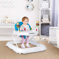 Costway Walker Adjustable Height Removable Toy Wheels Folding Portable Blue