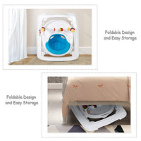 Costway Walker Adjustable Height Removable Toy Wheels Folding Portable Blue