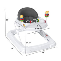 Costway Walker Adjustable Height Removable Toy Wheels Folding Portable Grey