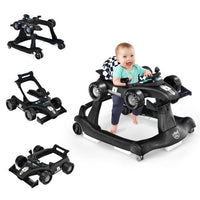 Costway 4-in-1 Baby Walker Foldable Activity Push Walker Adjustable Black