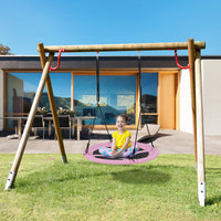 Costway 40" Flying Saucer Tree Swing Indoor Outdoor Play Set Swing for Kids Dark Pink