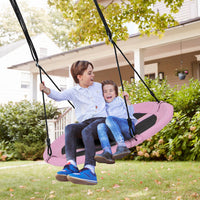 Costway 40" Flying Saucer Tree Swing Indoor Outdoor Play Set Swing for Kids Dark Pink