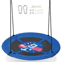 Costway 40" Flying Saucer Tree Swing Indoor Outdoor Play Set Swing for Kids Blue Rocket