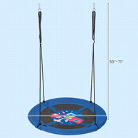 Costway 40" Flying Saucer Tree Swing Indoor Outdoor Play Set Swing for Kids Blue Rocket