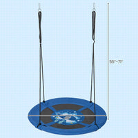 Costway 40" Flying Saucer Tree Swing Indoor Outdoor Play Set Swing for Kids Blue Whale