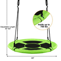 Costway 40" Flying Saucer Tree Swing Indoor Outdoor Play Set Swing for Kids Green