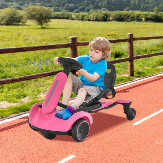 Costway 6V Kids Ride on Drift Car with 360 Spin and 2 Adjustable Heights-Pink
