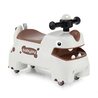 Costway Toddler Ride on Toy Walking Sliding Car with Lights and Music-White