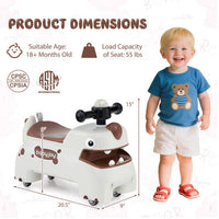 Costway Toddler Ride on Toy Walking Sliding Car with Lights and Music-White