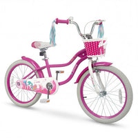 Costway 20 Inch Kids Bike Adjustable with Basket and Streamers Rose Red - Princess of the Sea Theme