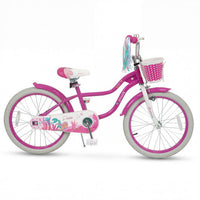 Costway 20 Inch Kids Bike Adjustable with Basket and Streamers Rose Red - Princess of the Sea Theme
