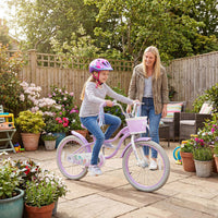Costway 20 Inch Kids Bike Adjustable with Basket and Streamers Purple - Princess of the Sea Theme