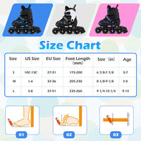 Costway Adjustable Kids' Incline Skates for Boys Girls Ages 5-14-Black