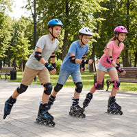 Costway Adjustable Kids' Incline Skates 4 Sizes Adjustable Blade Roller-Purple
