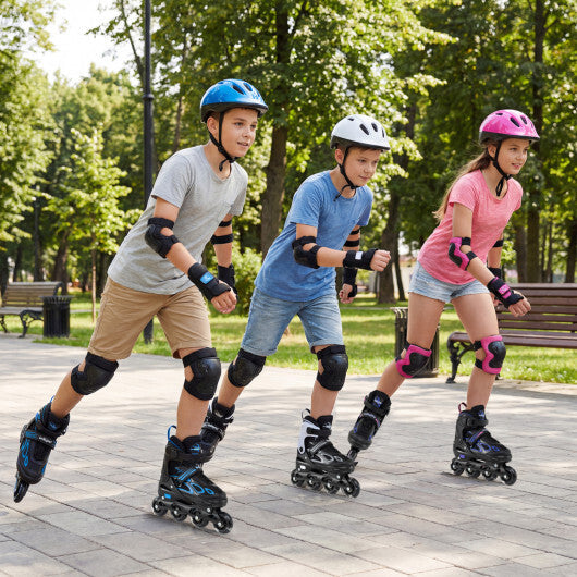 Costway Adjustable Kids' Incline Skates 4 Sizes Adjustable Blade Roller-Purple