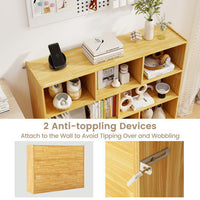 Costway 3-Tier Open Bookcase 8-Cube Floor Standing Storage Shelves Display Cabinet-Yellow