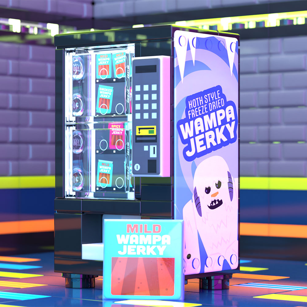 Wampa Beef Jerky Minifig Vending Machine Building Set made using LEGO parts - B3 Customs-Custom LEGO Kit-BIG FRENCHIES-B3 Customs