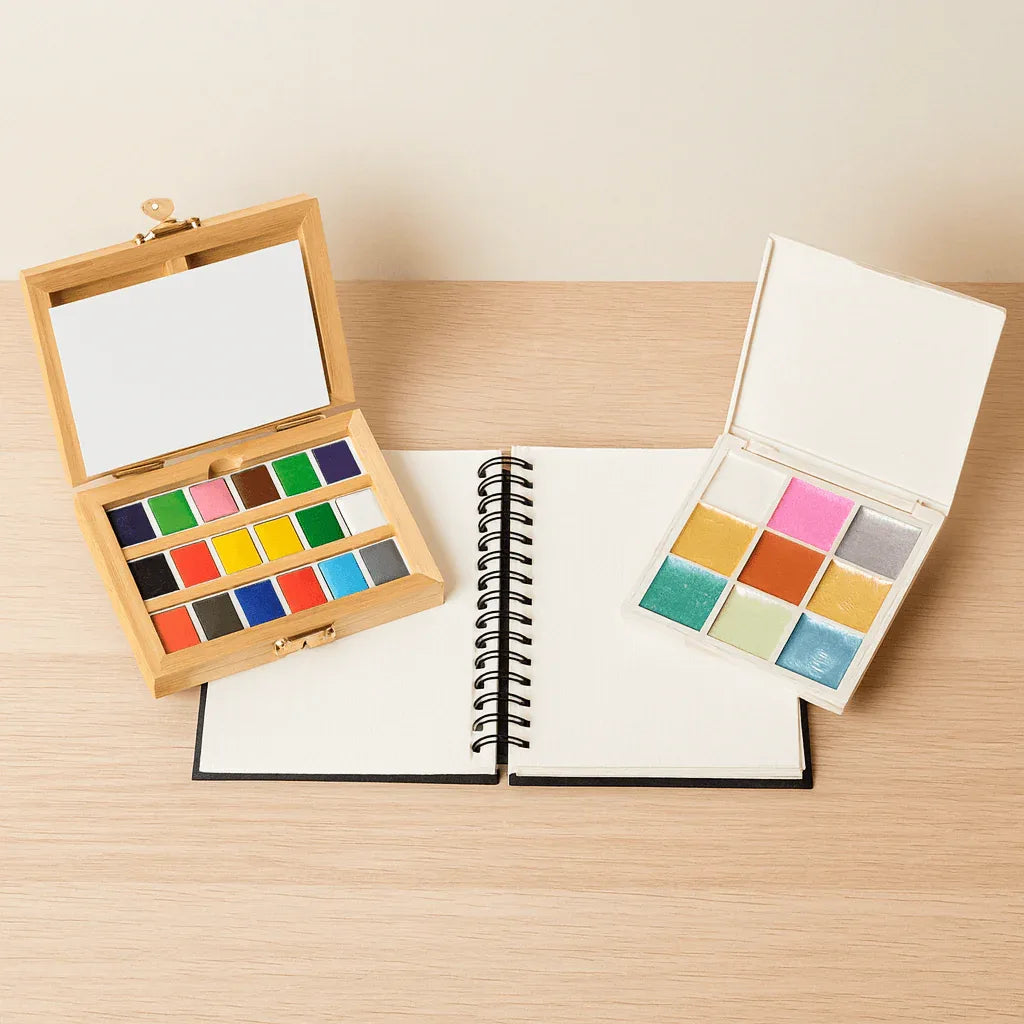 Watercolor Essentials Bundle | Bamboo Case, Metallics, & Paper Pad - BIG FRENCHIES