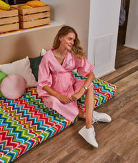 Waterfall Tie Waist A-Line Maternity/Nursing Wrap Dress