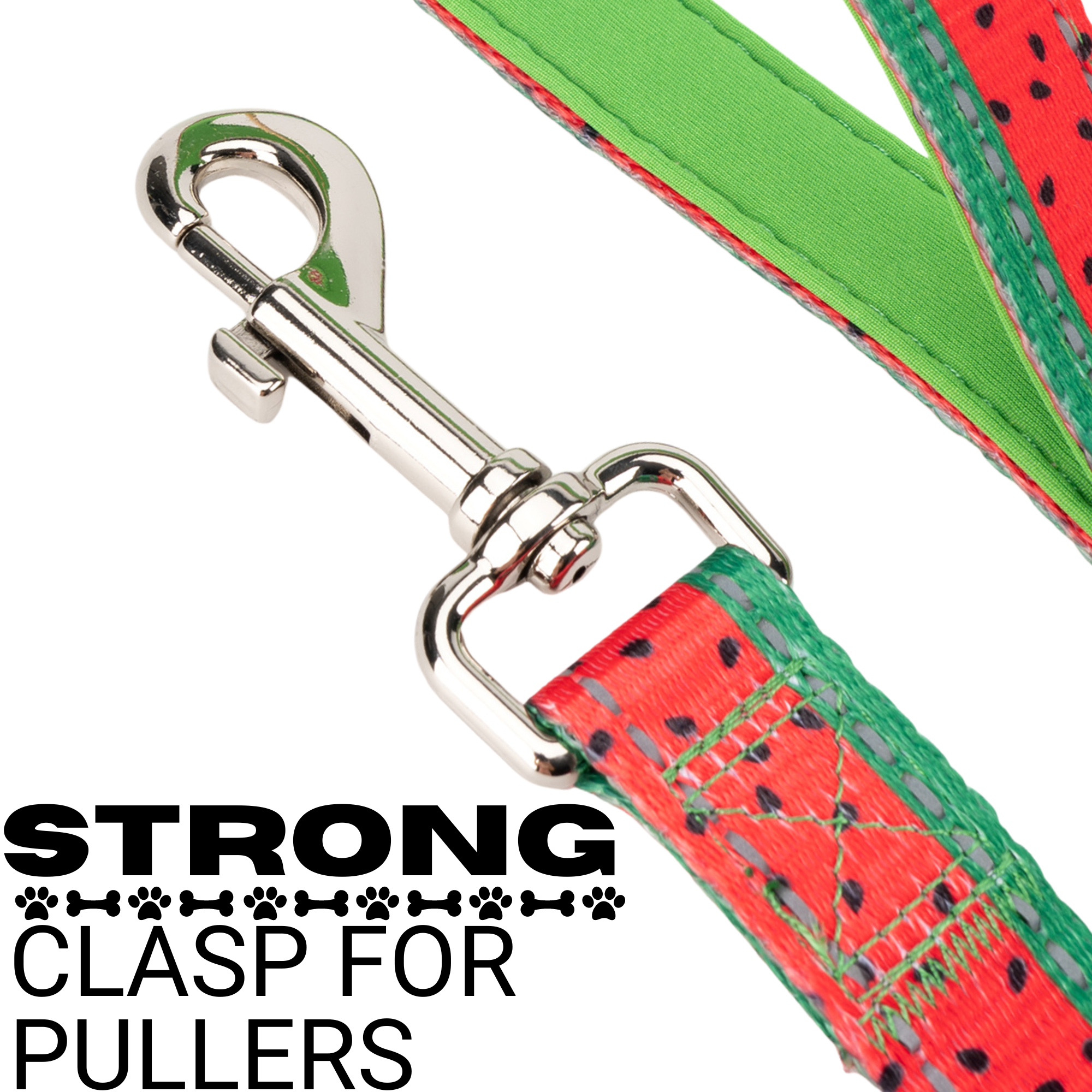 EcoBark Watermelon Dog Leash- Padded Comfort Grip Leash - 4ft, 5ft, and 6ft Leash for Small and Medium Dogs - BIG FRENCHIES