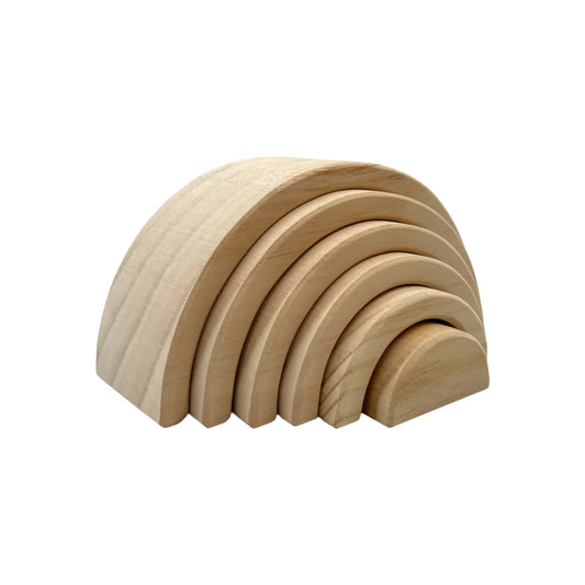 6 Pcs Small Rainbow Stacking Blocks in Natural Color - BIG FRENCHIES
