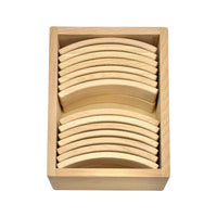**Pre-order (Ships in 2-3 Weeks)**28 Pcs Mini Curved Natural Wooden Building Blocks with Storage Tray - BIG FRENCHIES