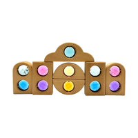 12-Piece Rainbow Fairytale Window Blocks with Storage Tray | Light & Color Play - BIG FRENCHIES