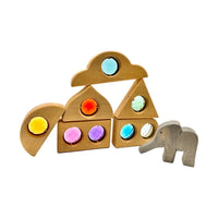 12-Piece Rainbow Fairytale Window Blocks with Storage Tray | Light & Color Play - BIG FRENCHIES