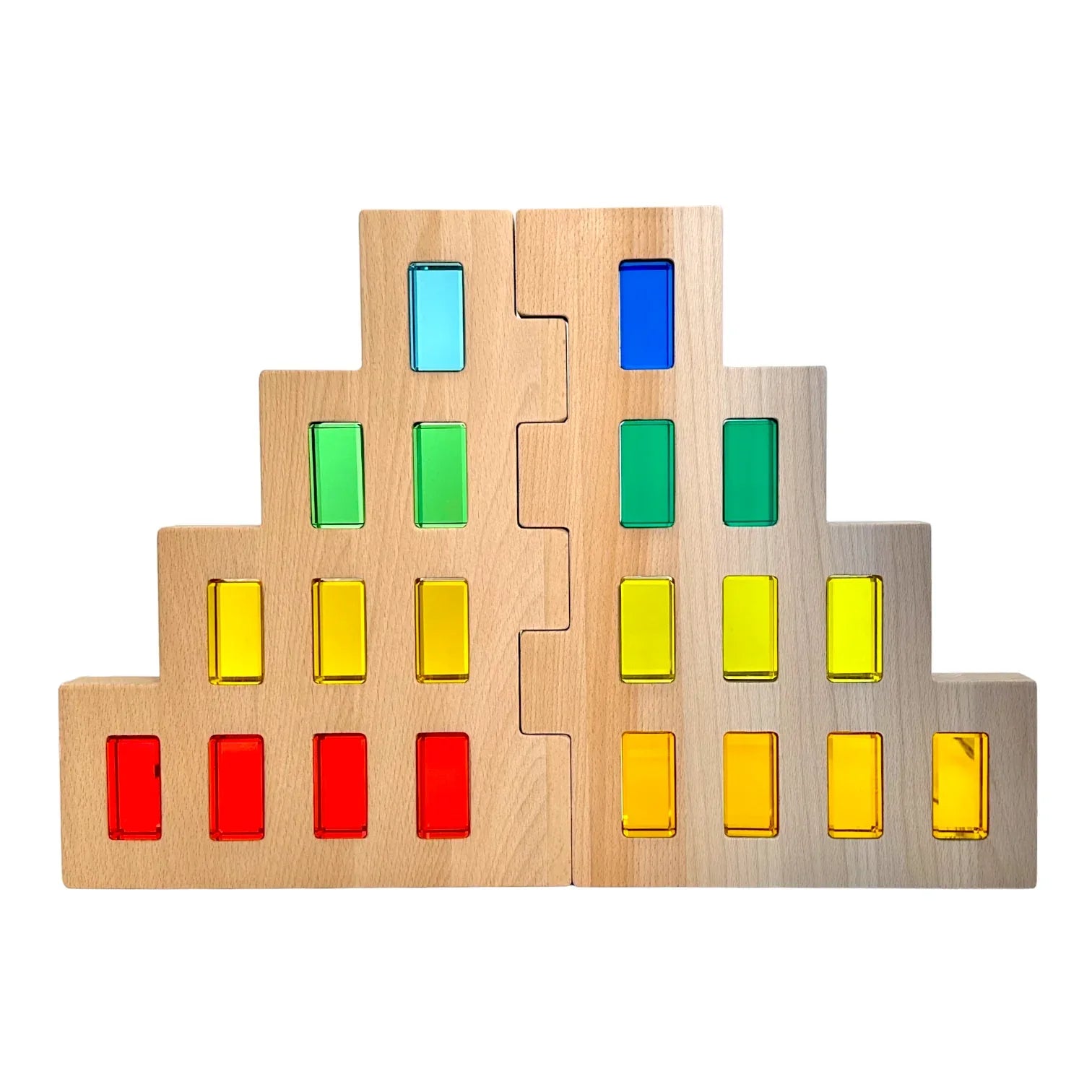 **Pre-order (Ships in 2-3 Weeks)**2-Piece Wooden Skyline Window Building Set – City Silhouette Blocks (Set Only) - BIG FRENCHIES
