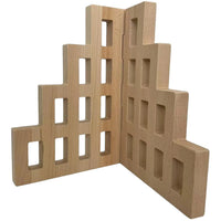**Pre-order (Ships in 2-3 Weeks)**2-Piece Wooden Skyline Window Building Set – City Silhouette Blocks (Set Only) - BIG FRENCHIES