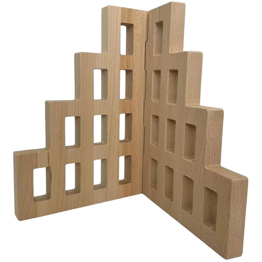 **Pre-order (Ships in 2-3 Weeks)**2-Piece Wooden Skyline Window Building Set – City Silhouette Blocks (Set Only) - BIG FRENCHIES