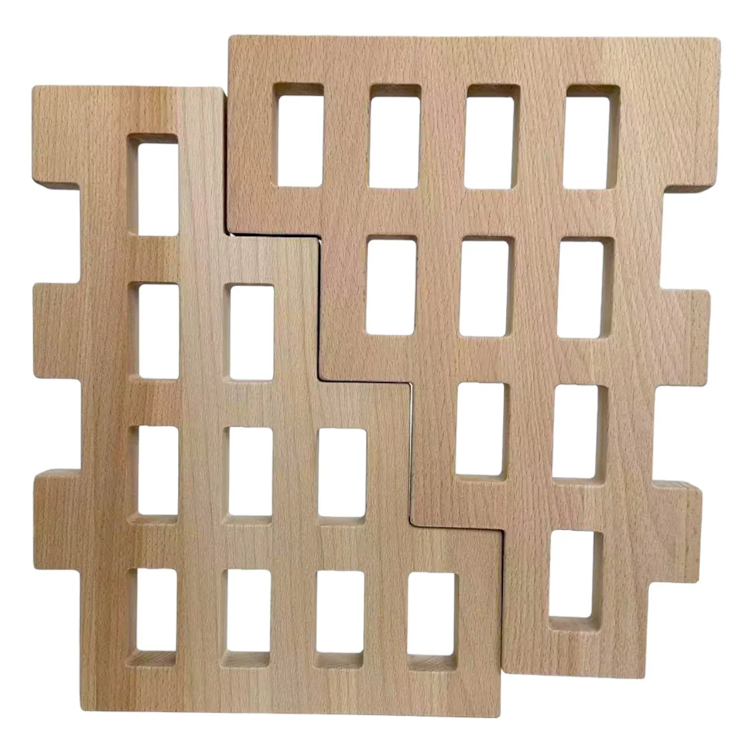 **Pre-order (Ships in 2-3 Weeks)**2-Piece Wooden Skyline Window Building Set – City Silhouette Blocks (Set Only) - BIG FRENCHIES