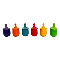 A set of 6 STAINED Little Thing Wooden Treasure Box in Stained Primary Rainbow Colors - BIG FRENCHIES