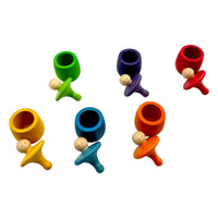 A set of 6 STAINED Little Thing Wooden Treasure Box in Stained Primary Rainbow Colors - BIG FRENCHIES