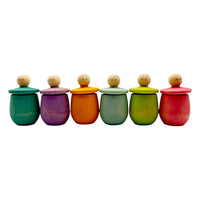 A set of 6 STAINED Little Thing Wooden Treasure Box in Stained Pastel/Macaron Colors - BIG FRENCHIES