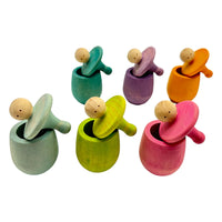 A set of 6 STAINED Little Thing Wooden Treasure Box in Stained Pastel/Macaron Colors - BIG FRENCHIES