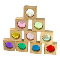 30-Piece Gemmed Translucent Window Blocks & Lucite Cubes Set with Storage Tray - BIG FRENCHIES