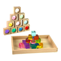 30-Piece Gemmed Translucent Window Blocks & Lucite Cubes Set with Storage Tray - BIG FRENCHIES