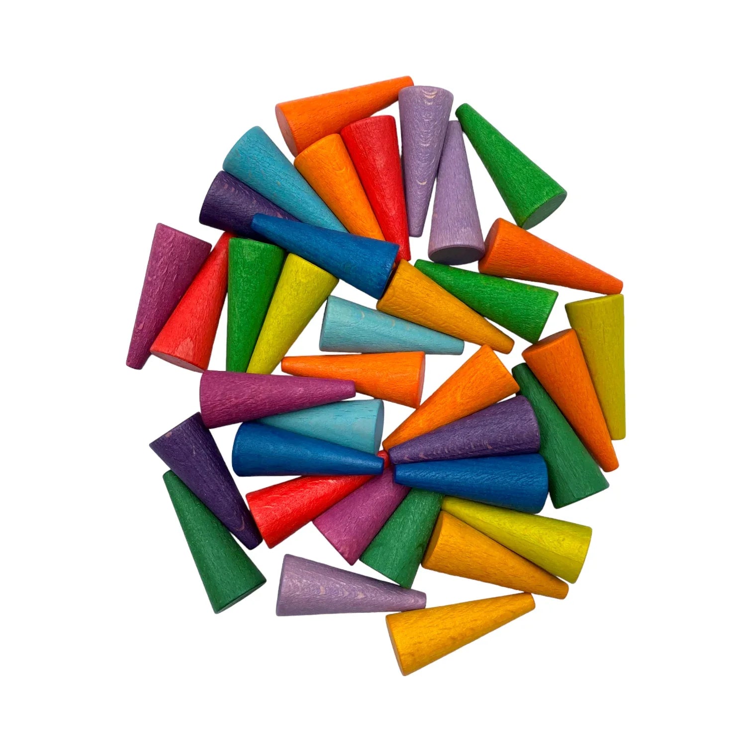 **Pre-order (Ships in 1-2 Weeks)**36 Pieces Colored Wooden Mandala Rainbow Loose Parts - BIG FRENCHIES